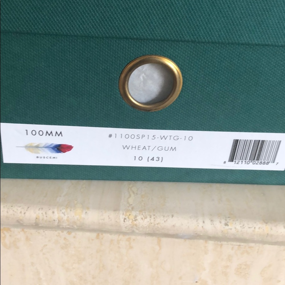 Buscemi 100mm Wheat/Gum. Size 10